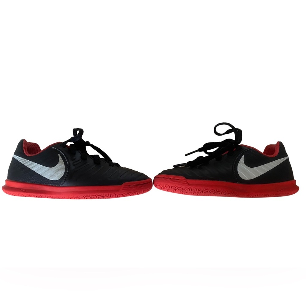 Nike Tiempo Legend X Black Red Boys  Indoor Soccer Futbol Shoes